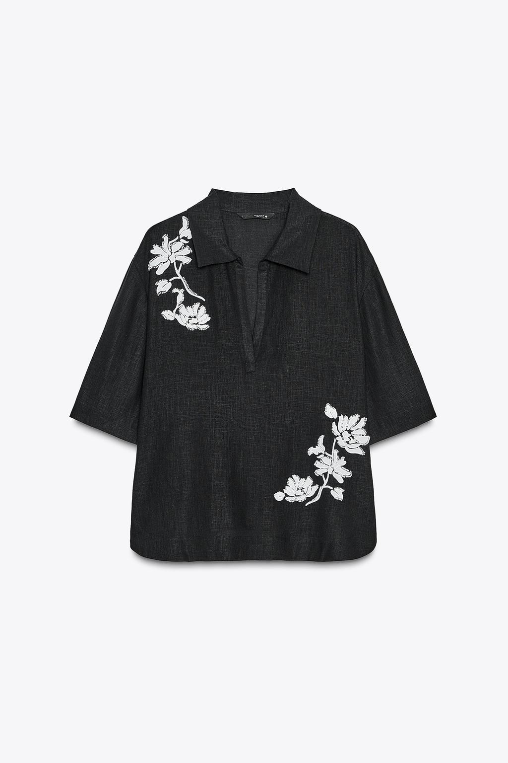 РУБАШКА С ВЫШИВКОЙ И БУСИНАМИ — ZW COLLECTION
