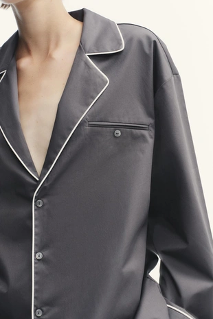 Рубашка из поплина с окантовкой- Заказать в России