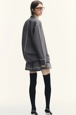 Рубашка из поплина с окантовкой- Заказать в России