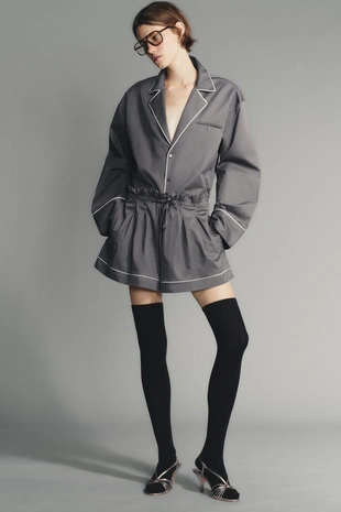 Рубашка из поплина с окантовкой- Заказать в России