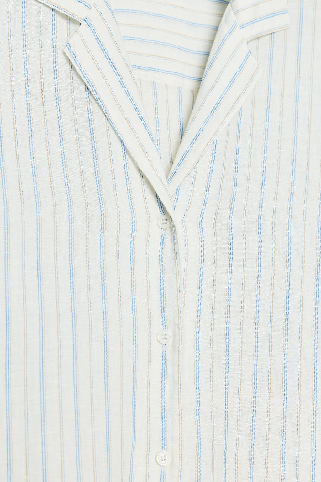 РУБАШКА В ПОЛОСКУ ИЗ ЛЬНЯНОЙ ТКАНИ — ZW COLLECTION