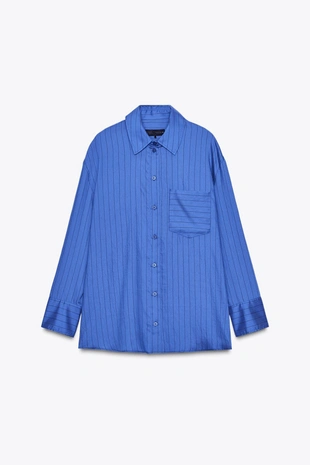 Рубашка оверсайз в полоску — ZW COLLECTION- Заказать в России