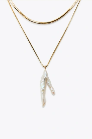 Набор из 2 водонепроницаемых цепочек и жемчужных ожерелий- Заказать в России