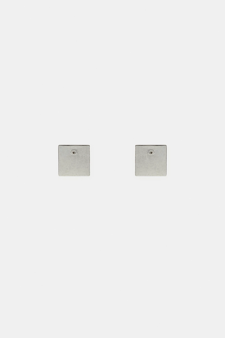 Макси-серьги в комбинированном квадратном стиле