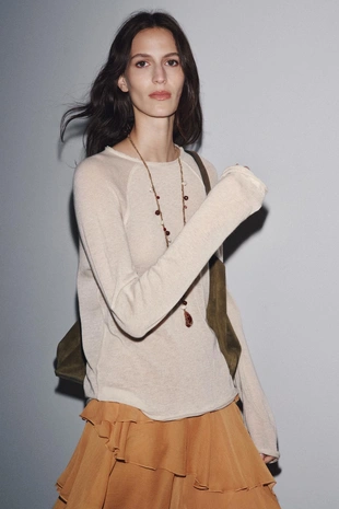 Футболка с длинными рукавами и шерстью- Заказать в России