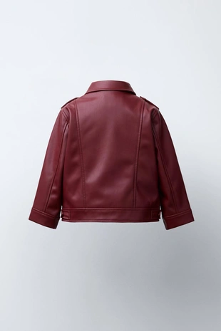 Куртка из искусственной кожи с пряжками- Заказать в России