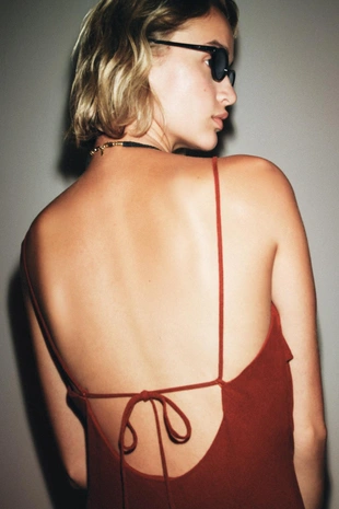 Платье миди на бретелях из рами- Заказать в России