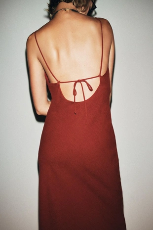 Платье миди на бретелях из рами- Заказать в России