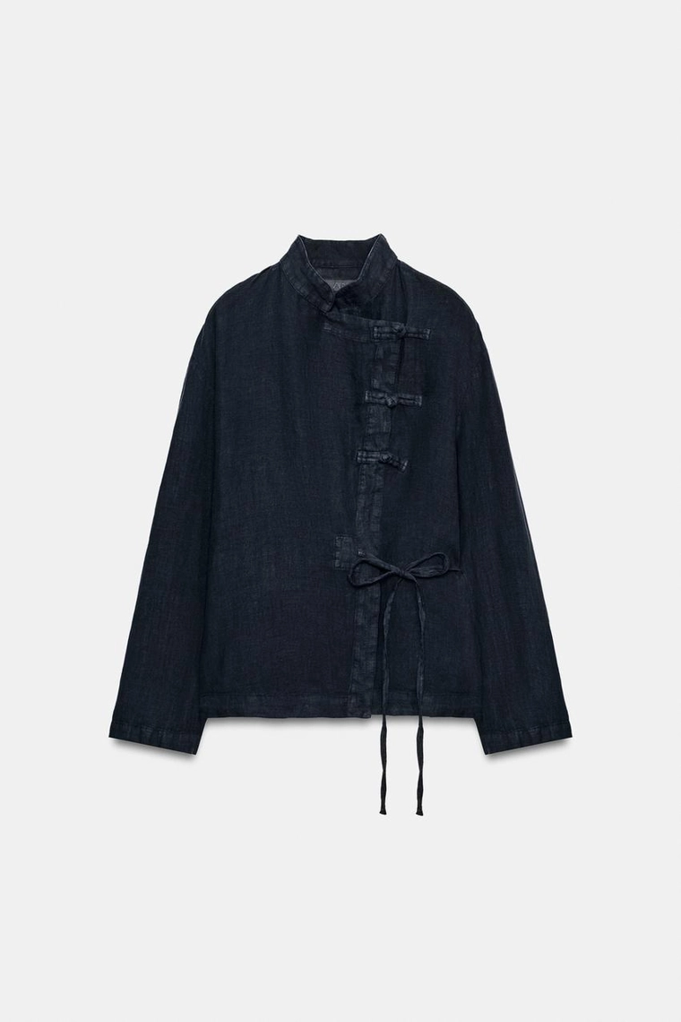 Блузка с запахом из 100% льна Zara «ZW»
