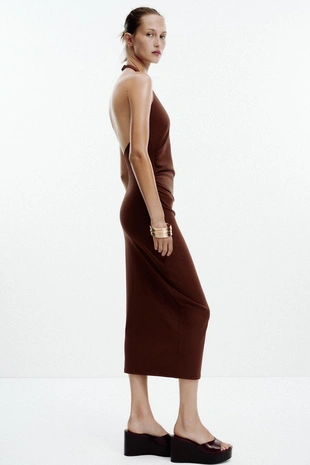 Платье халтер со сборками- Заказать в России