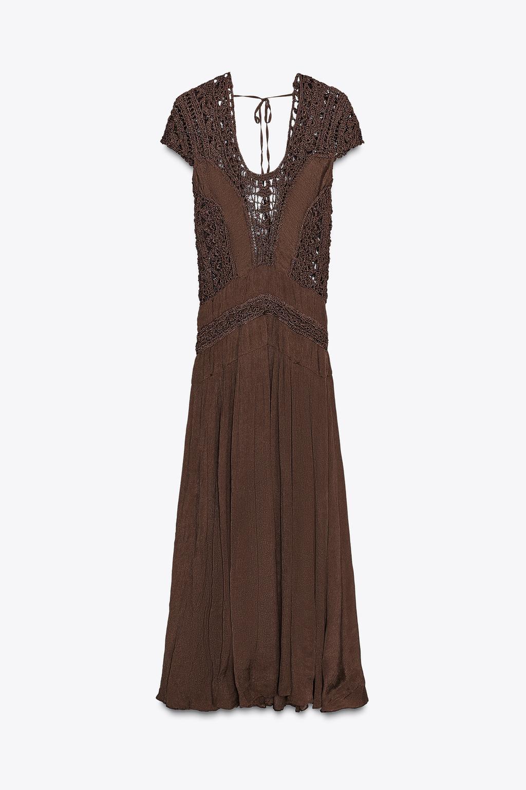 КОМБИНИРОВАННОЕ ПЛАТЬЕ С КРУЖЕВОМ — ZW COLLECTION