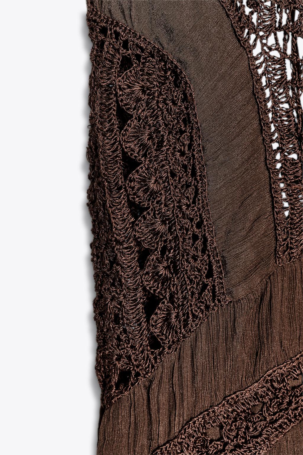 КОМБИНИРОВАННОЕ ПЛАТЬЕ С КРУЖЕВОМ — ZW COLLECTION