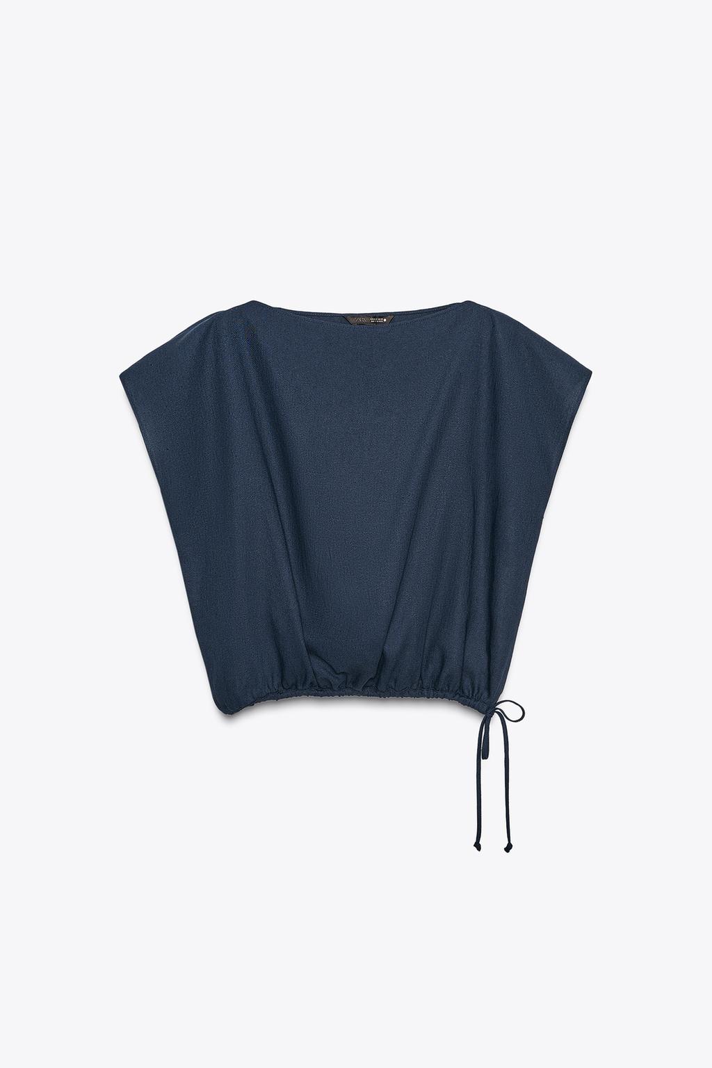 ТОП ИЗ ЛЬНЯНОЙ ТКАНИ С ЗАВЯЗКАМИ — ZW COLLECTION