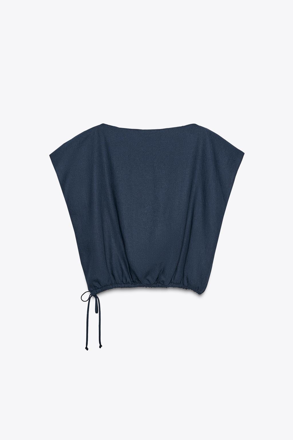 ТОП ИЗ ЛЬНЯНОЙ ТКАНИ С ЗАВЯЗКАМИ — ZW COLLECTION