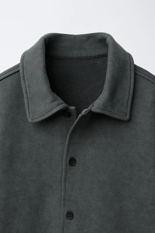 Рубашка из флиса с двойными рукавами и эффектом стирки- Заказать в России