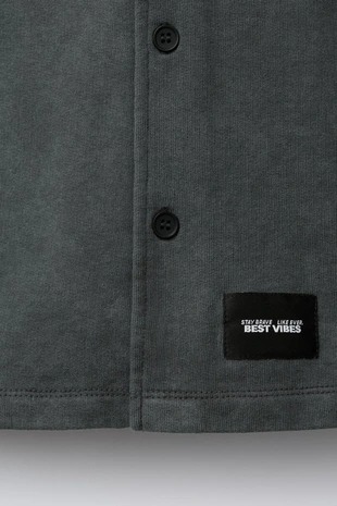 Рубашка из флиса с двойными рукавами и эффектом стирки- Заказать в России