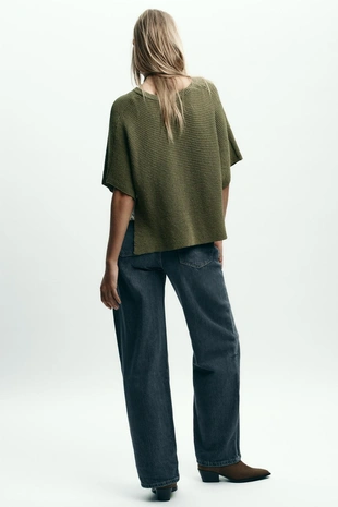 Комбинированный трикотажный джемпер- Заказать в России