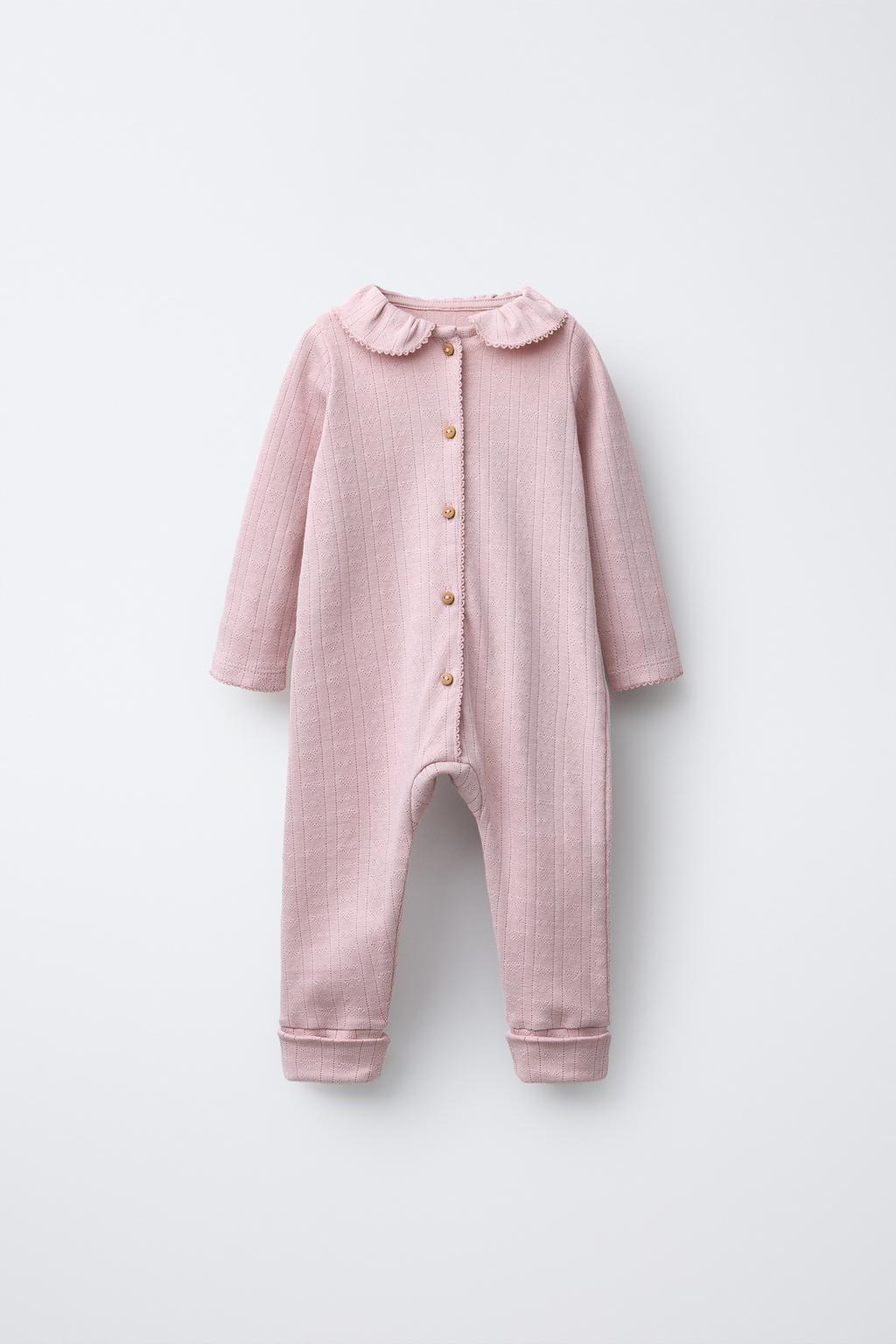 CONVERTIBLE FOOT HEART POINTELLE SLEEPSUIT