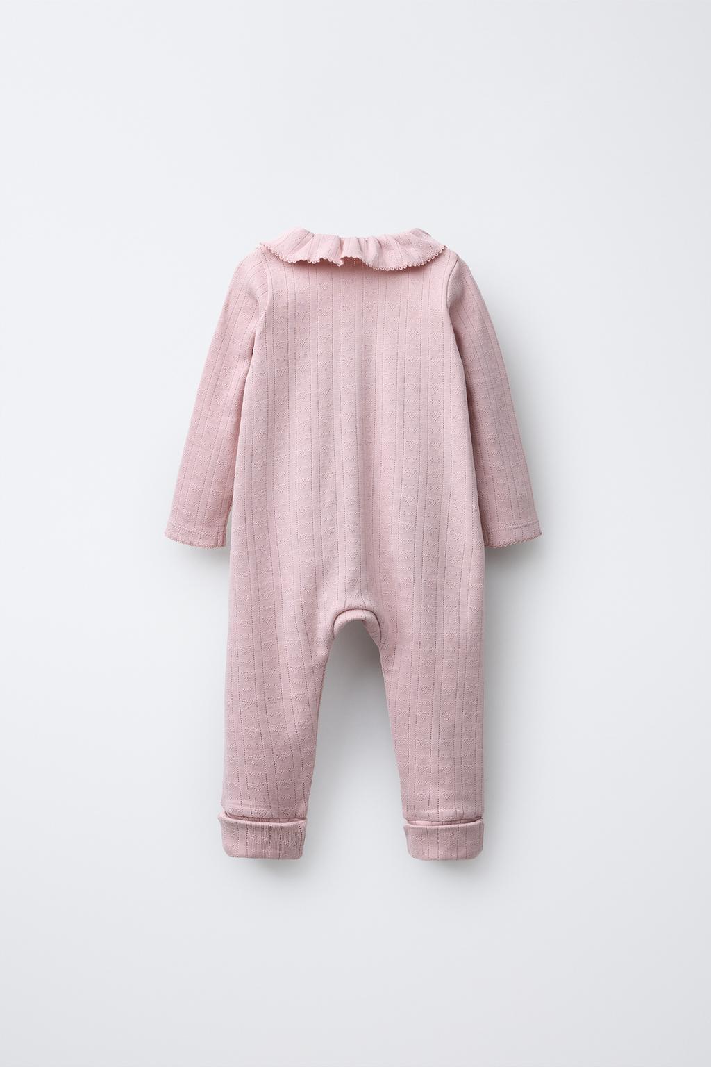 CONVERTIBLE FOOT HEART POINTELLE SLEEPSUIT