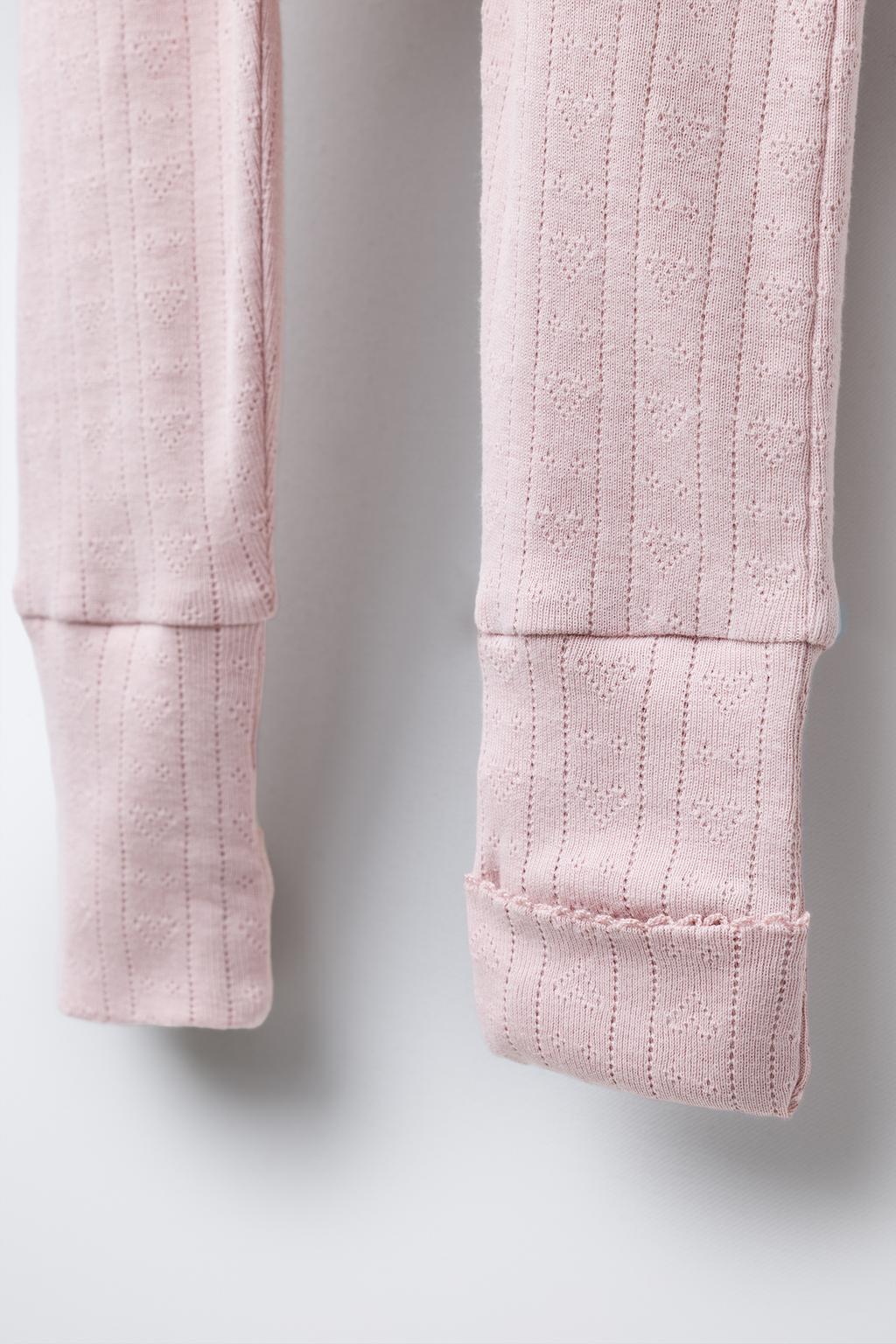 CONVERTIBLE FOOT HEART POINTELLE SLEEPSUIT