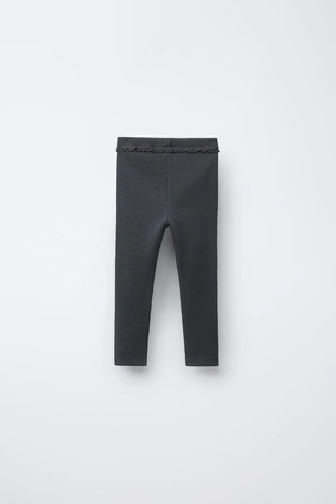 Вафельные легинсы с кружевом- Заказать в России