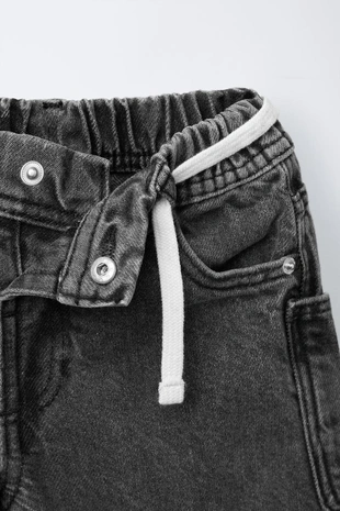 Black | 7147/501/800 - Zara Джинсы BAGGY с ремнем