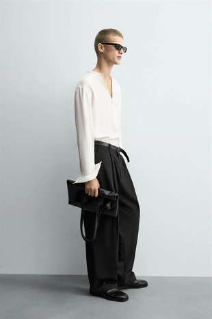 Рубашка RELAXED FIT из струящейся ткани- Заказать в России