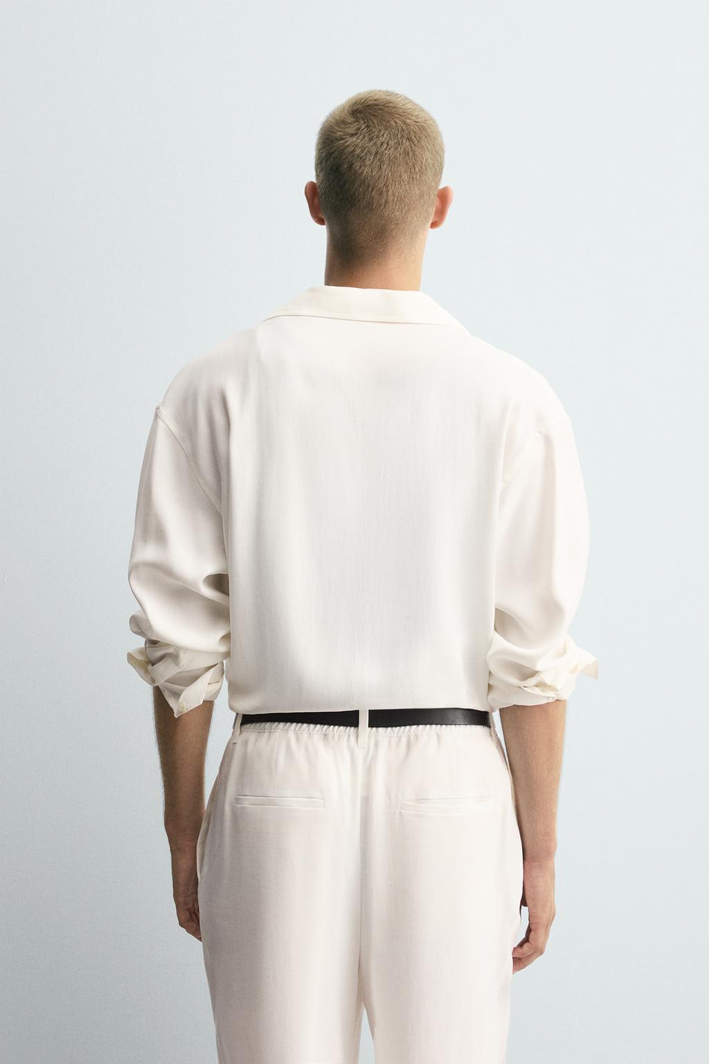 РУБАШКА RELAXED FIT ИЗ СТРУЯЩЕЙСЯ ТКАНИ