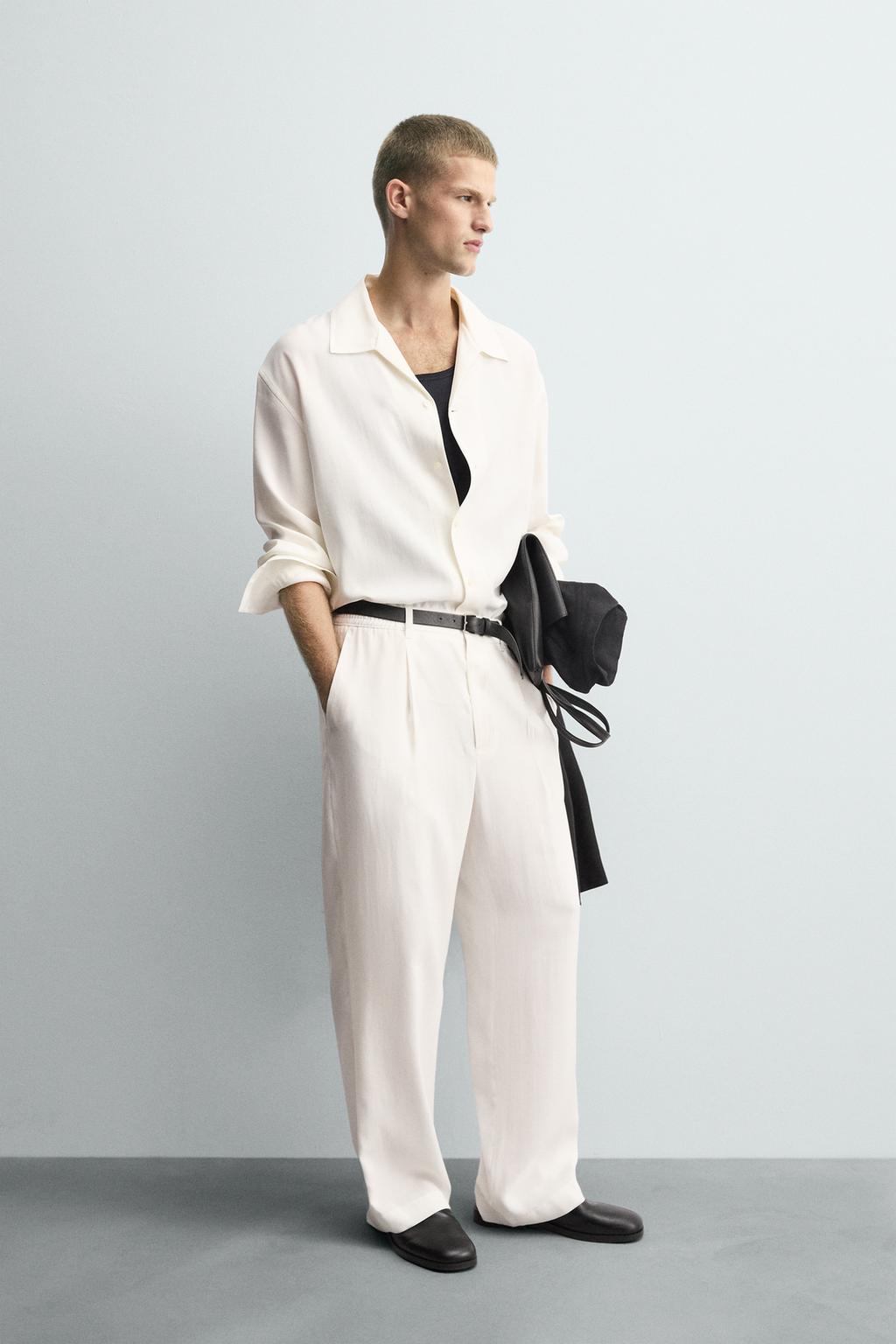 РУБАШКА RELAXED FIT ИЗ СТРУЯЩЕЙСЯ ТКАНИ