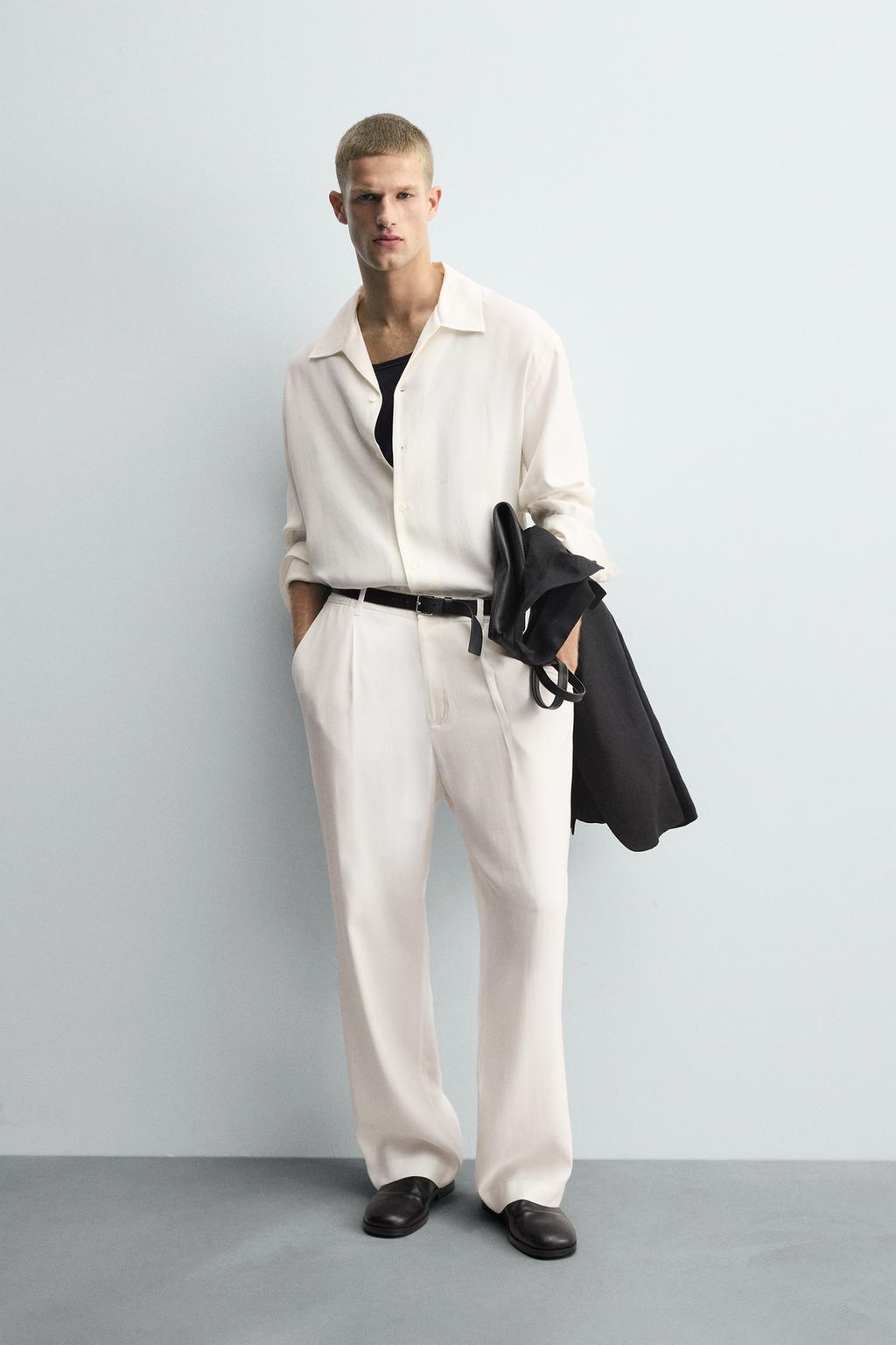 РУБАШКА RELAXED FIT ИЗ СТРУЯЩЕЙСЯ ТКАНИ