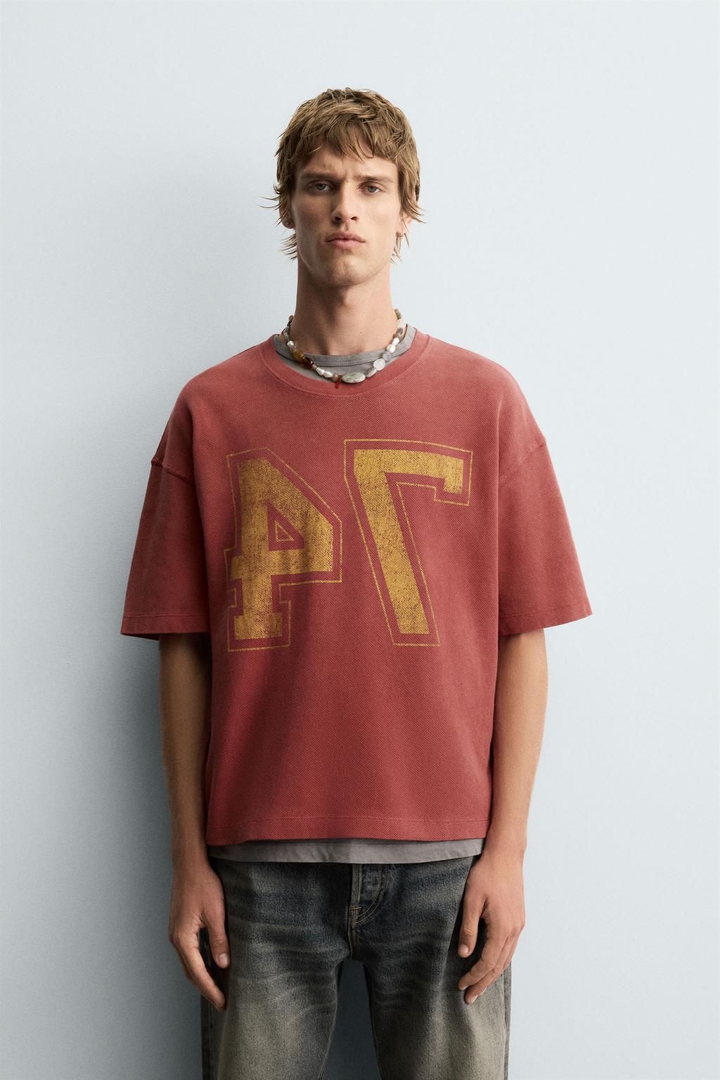 ФУТБОЛКА VARSITY ИЗ ТКАНИ С ОТКРЫТОЙ СТРУКТУРОЙ