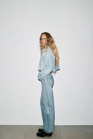 Джинсы TRF прямого кроя с высокой посадкой