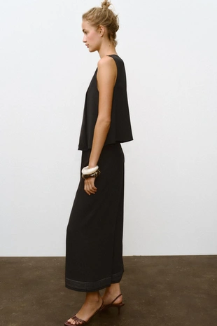 Брюки-кюлоты с плиссированным низом- Заказать в России