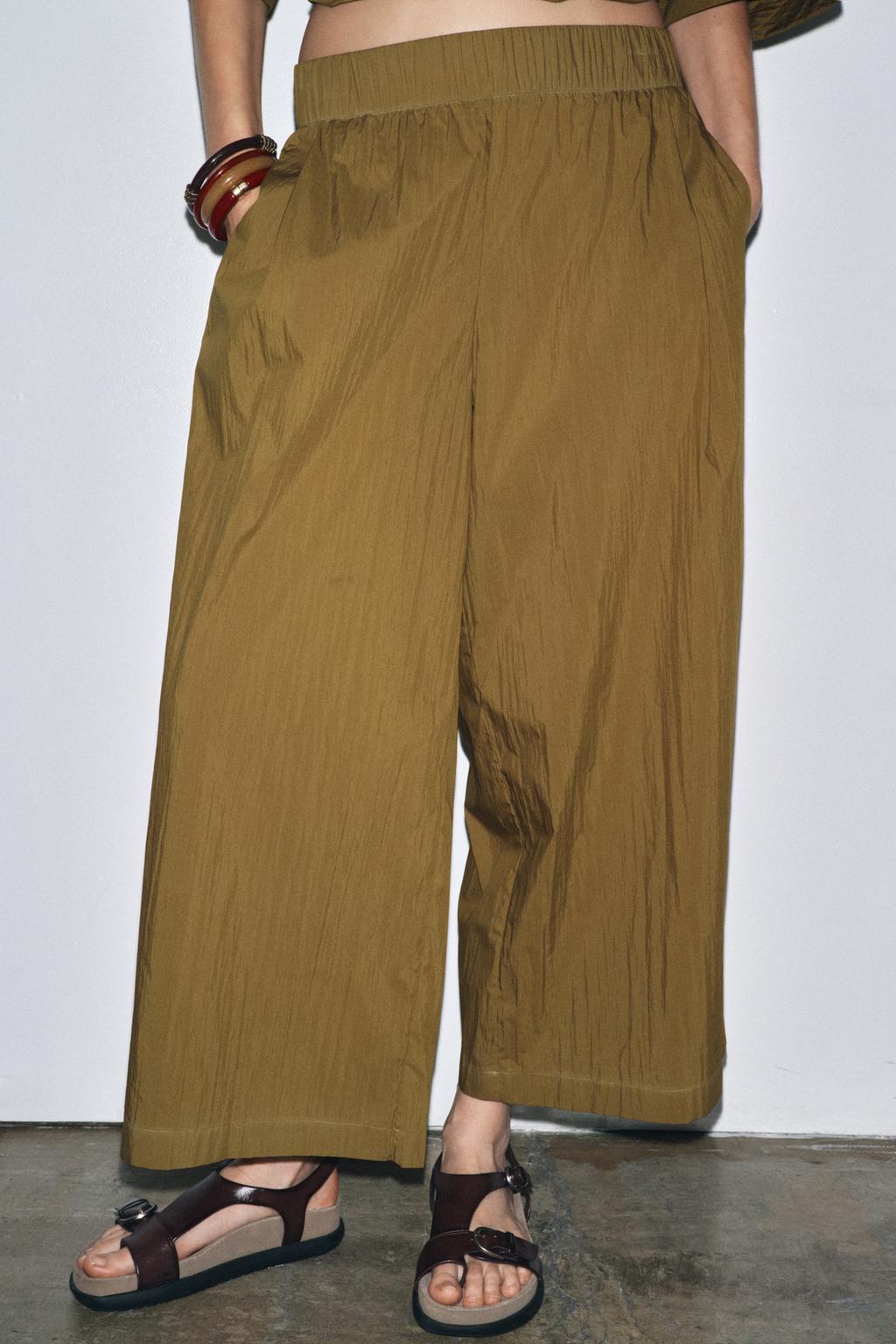 БРЮКИ ИЗ ПОПЛИНА С ЗАЩИПАМИ — ZW COLLECTION