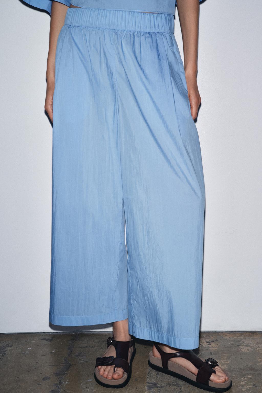 БРЮКИ ИЗ ПОПЛИНА С ЗАЩИПАМИ — ZW COLLECTION