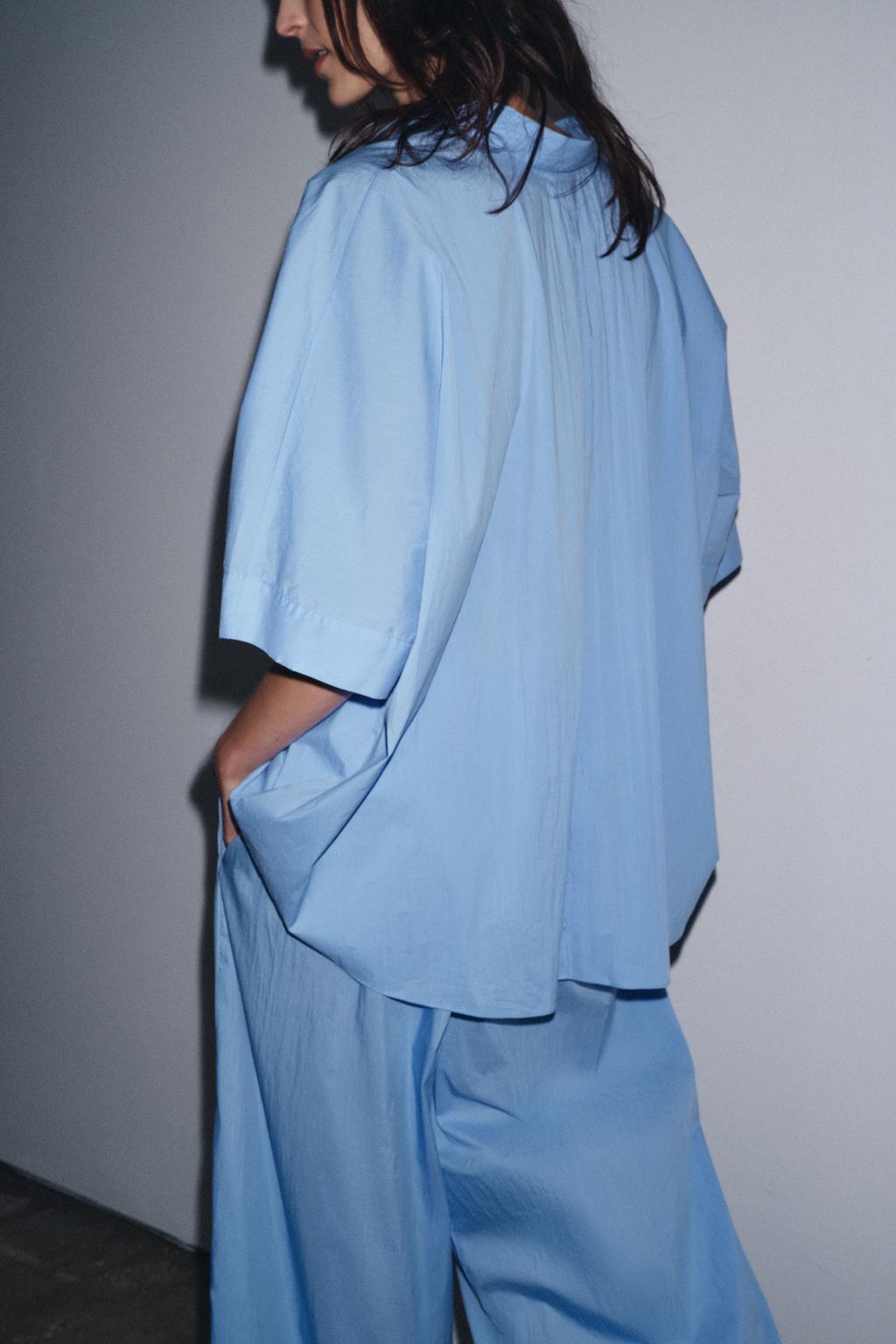 БРЮКИ ИЗ ПОПЛИНА С ЗАЩИПАМИ — ZW COLLECTION