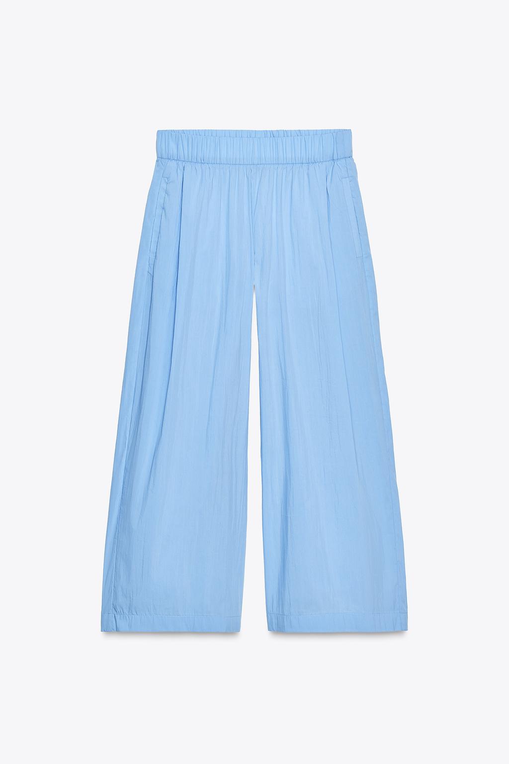 БРЮКИ ИЗ ПОПЛИНА С ЗАЩИПАМИ — ZW COLLECTION
