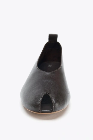 Кожаные балетки с открытой частью- Заказать в России