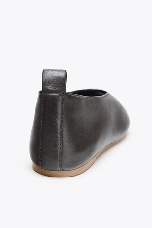 Кожаные балетки с открытой частью- Заказать в России