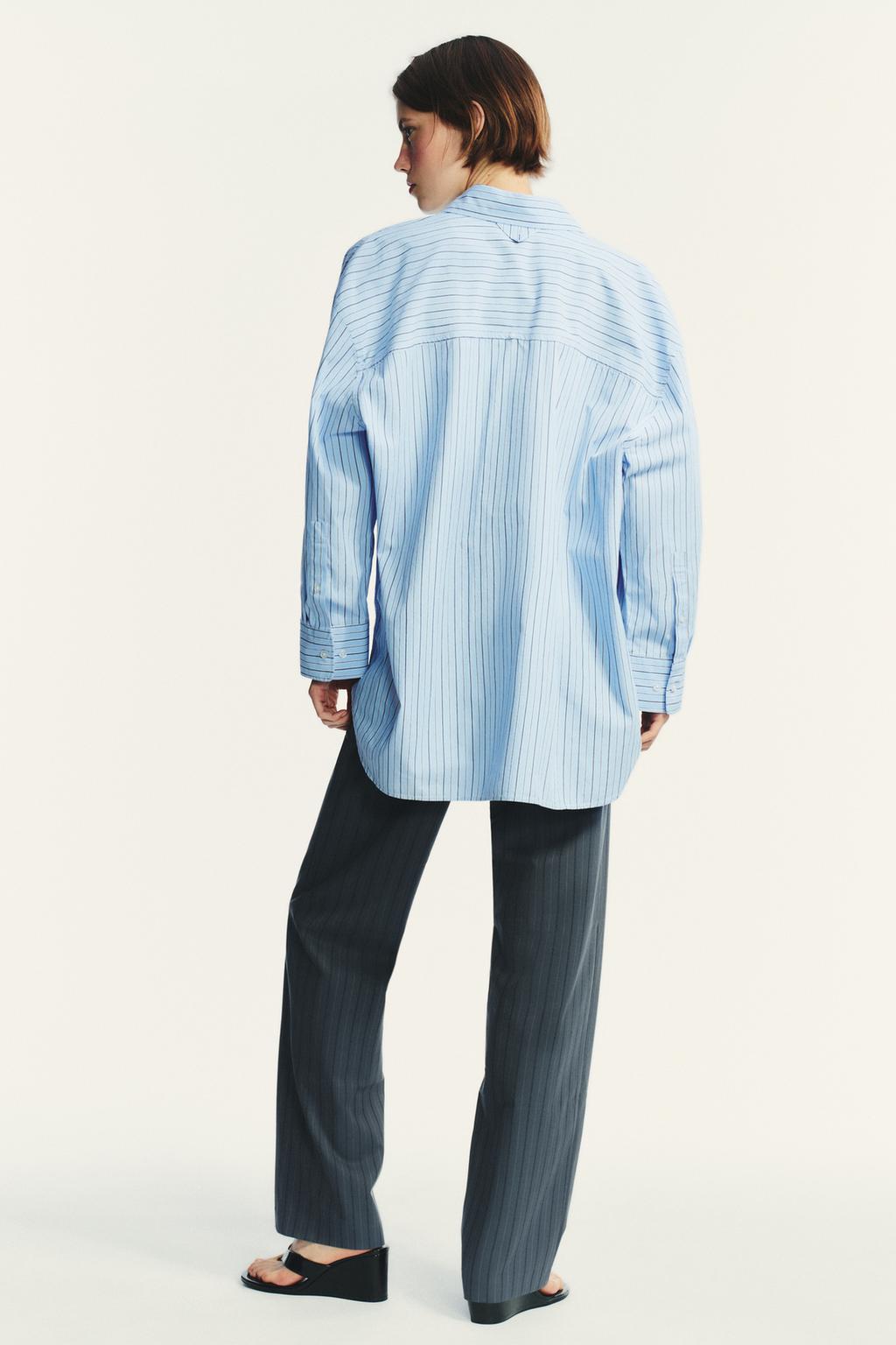 ПОПЛИНОВАЯ РУБАШКА OVERSIZE В ПОЛОСКУ