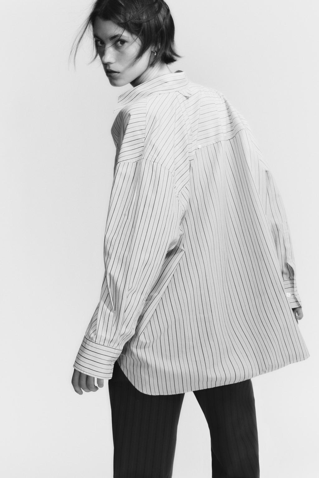 ПОПЛИНОВАЯ РУБАШКА OVERSIZE В ПОЛОСКУ