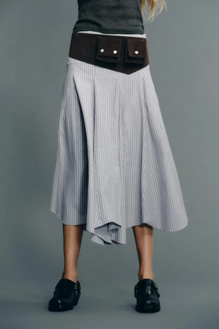 Юбка миди в полоску- Заказать в России