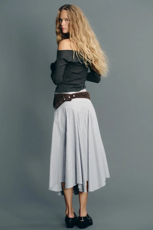 Юбка миди в полоску- Заказать в России