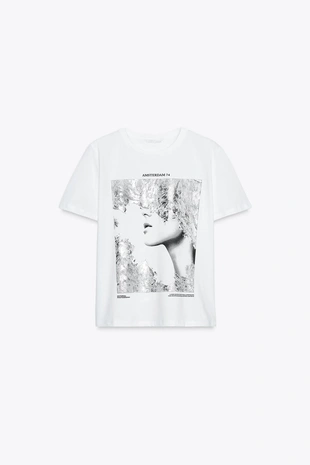 Футболка с металлизированным принтом- Заказать в России