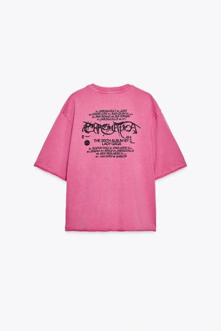 Футболка с эффектом потертости LADY GAGA- Заказать в России
