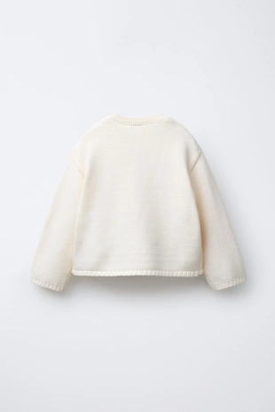 Вязаный кардиган с карманами-сердечками- Заказать в России