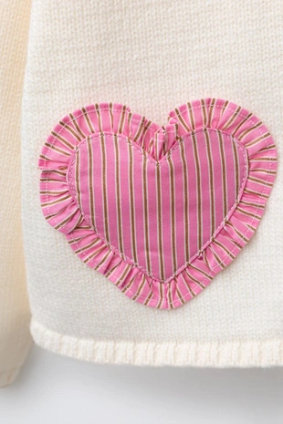 Вязаный кардиган с карманами-сердечками- Заказать в России