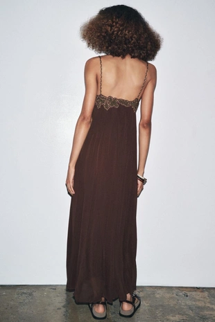 Длинное платье с вышивкой — ZW COLLECTION- Заказать в России