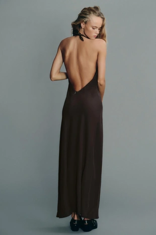 Платье халтер из струящейся ткани- Заказать в России