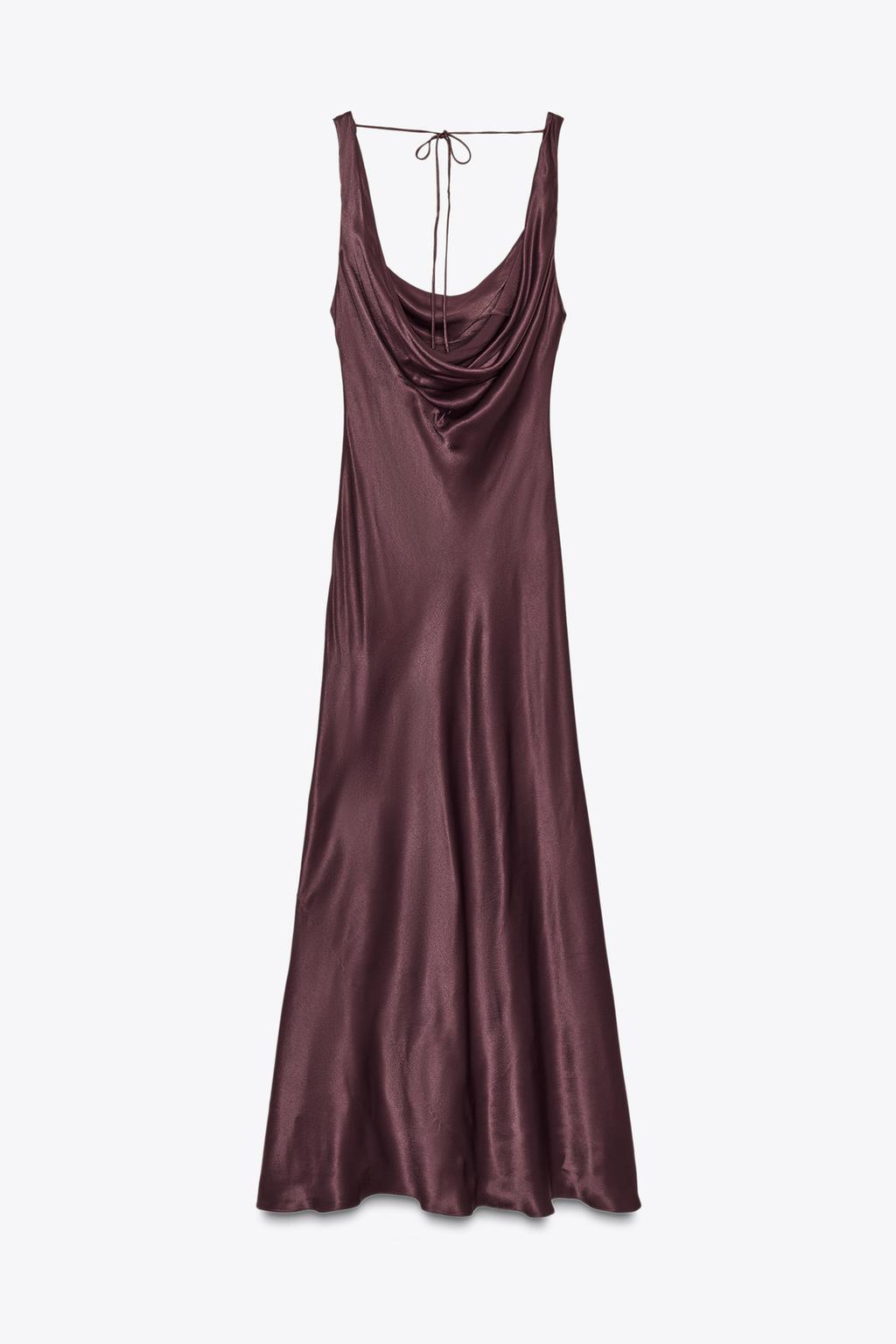 ДЛИННОЕ АТЛАСНОЕ ПЛАТЬЕ ZW COLLECTION